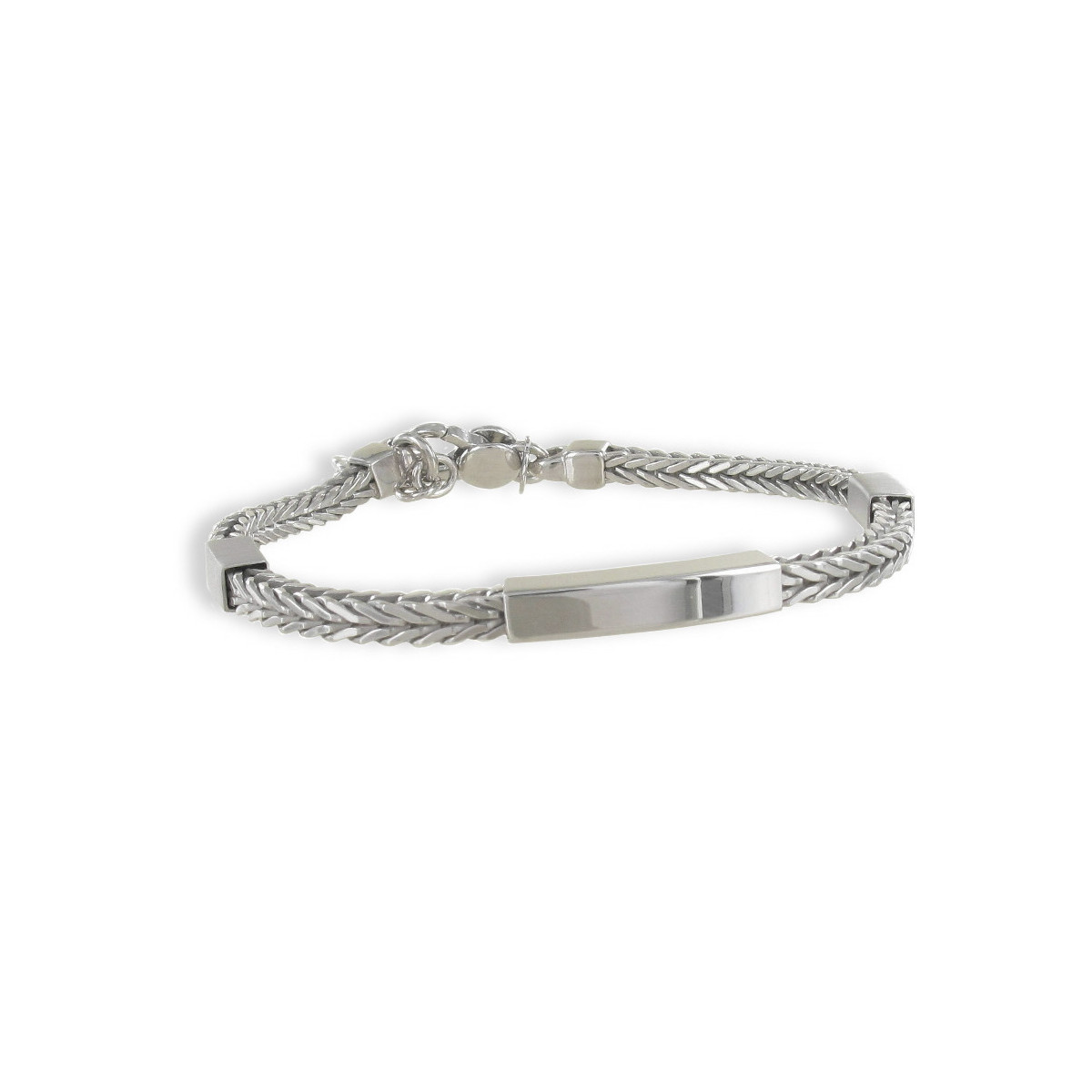 PULSERA CORDON CUADRADO PLATA