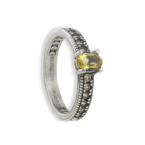 ANILLO PLATA CON CITRINO OVAL