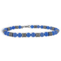 PULSERA BOLAS AGATA AZUL