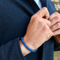 PULSERA BOLAS AGATA AZUL