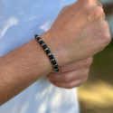 PULSERA BOLAS AGATA NEGRA