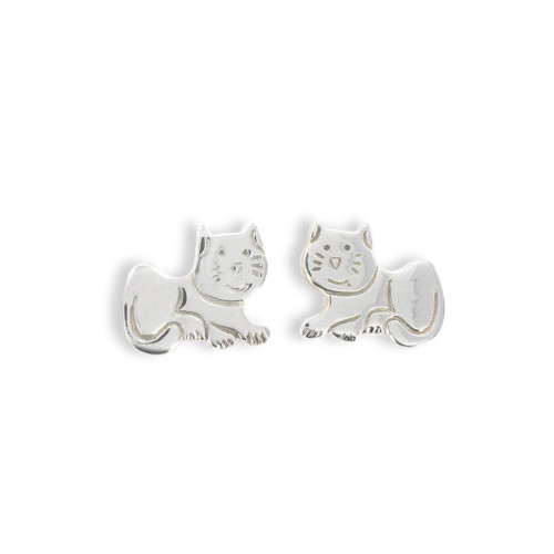 PENDIENTES PLATA GATO