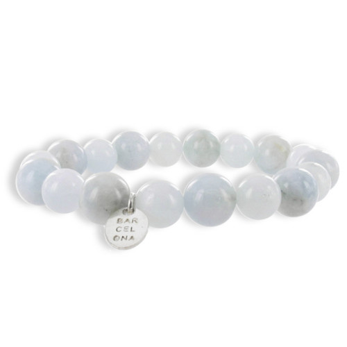 PULSERA BOLAS AGUAMARINA